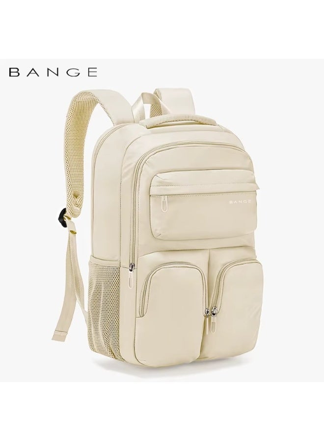 بانجي Bange 1807  Beige Polyester Unisex Travel Backpacks Laptop Waterproof - Image 5